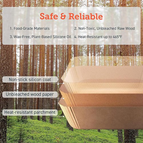 COSORI Air Fryer Liners - 100 PCS Non-Stick Disposable Paper Liners | 7.9" Unbleached Food Grade, Heat Resistant to 465°F