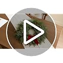 24in Norfolk Pine Christmas Wreath with Red Berries, Front Door Decor