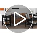 ChooChoo Espresso Side Table with Drawer & Shelves - Living Room Accent Furniture
