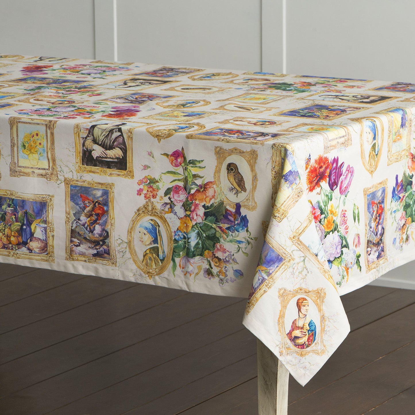 Maison d' Hermine Table Cloth Rectangle Table 100% Cotton 54 x 72 Inches Tablecloth Reusable Decorative for Dining Kitchen Room Farmhouse Home Gifts for Mothers Day Spring Summer - Masterpiece