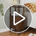 Narrow Nightstand - Slim End Side Table in Dark Walnut Brown - Veegle