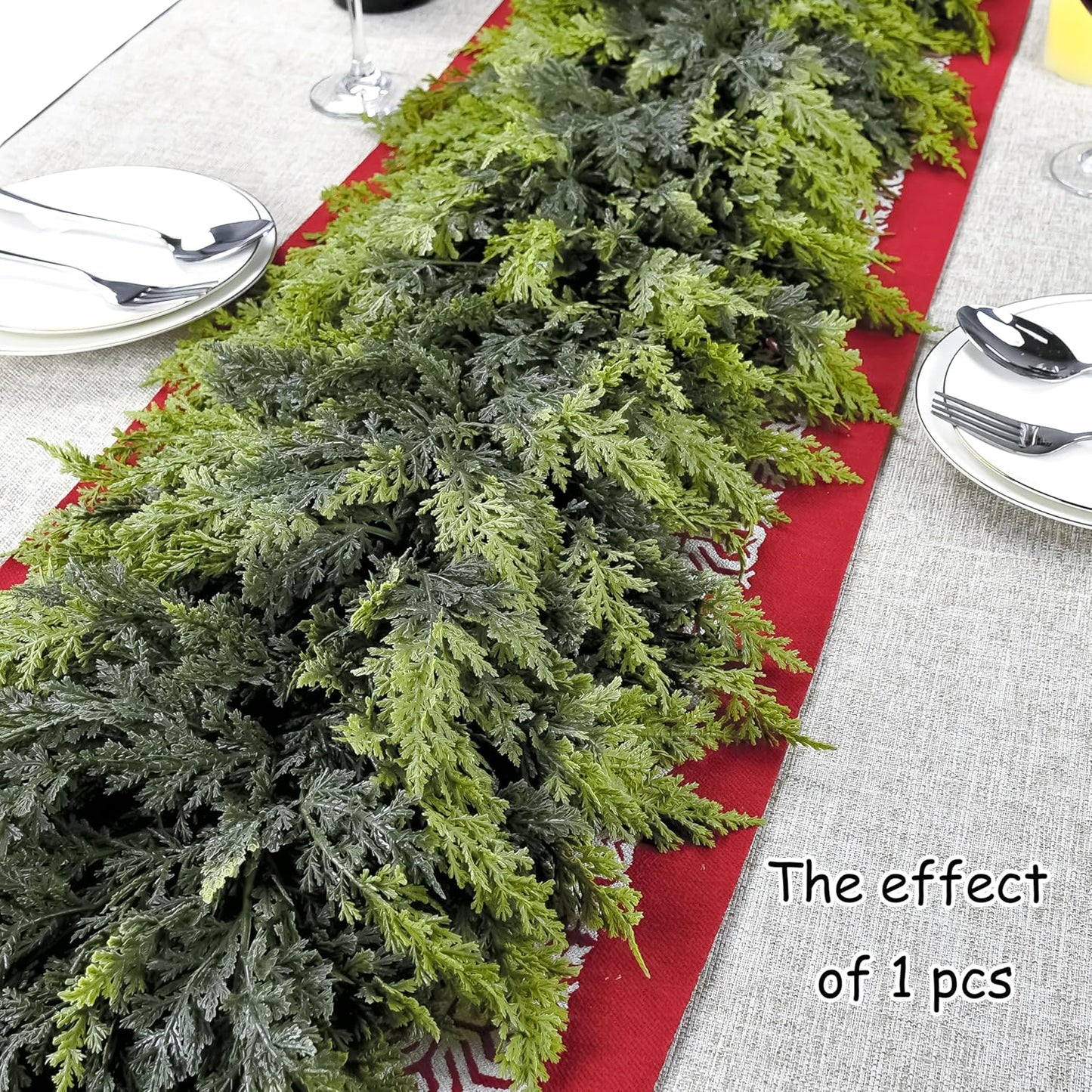 Skiennix 6FT Extra Full Christmas Garland - Lush Realistic Cedar Decor for Indoor/Outdoor Holiday Use