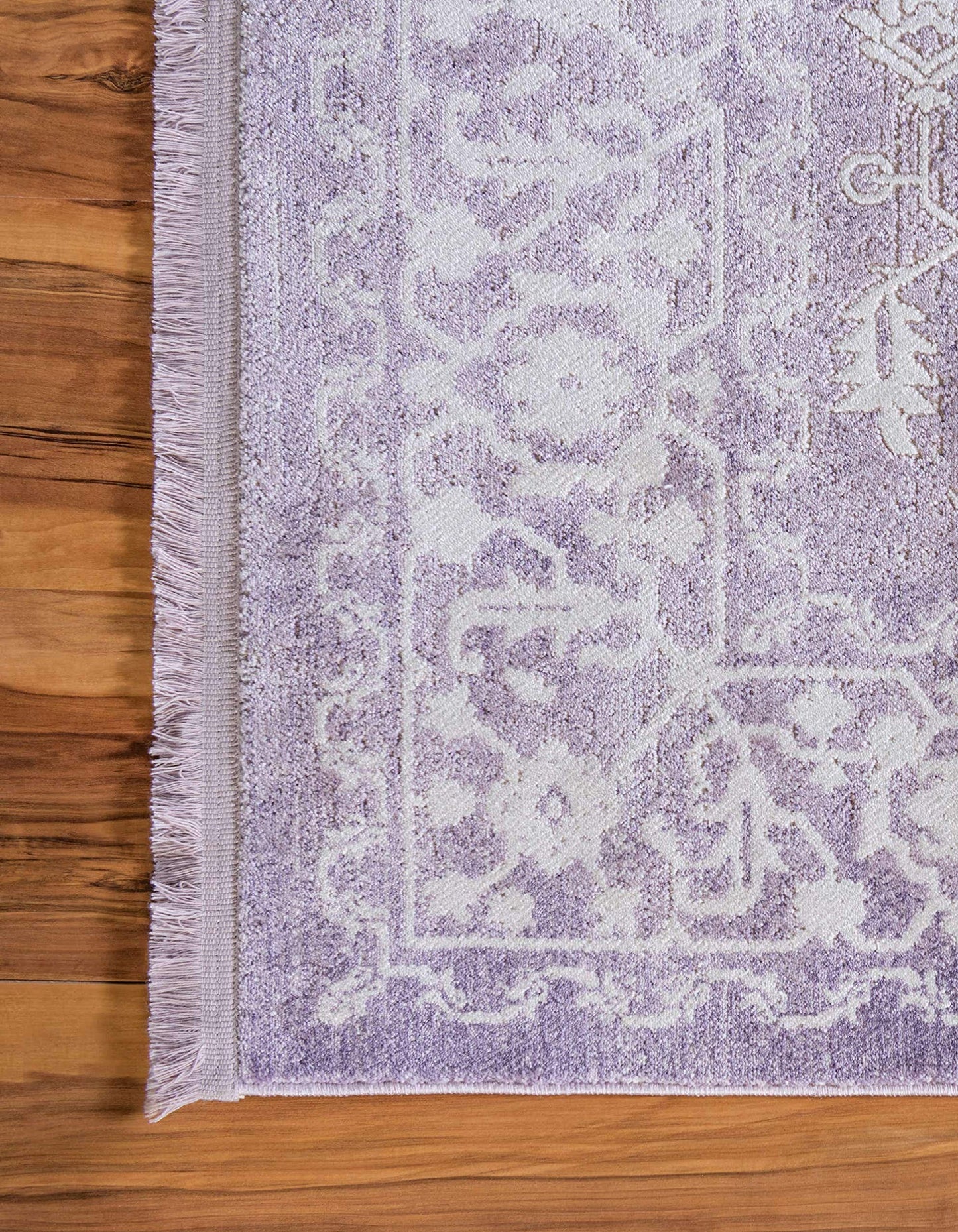 Unique Loom Traditional Classic Intricate Design Distressed Vintage Detail, Area Rug, 4 ft x 6 ft, Purple/Ivory