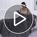 L'AGRATY 15lbs Weighted Blanket Twin Full Size 48x72 Dark Grey All-Season Microfiber