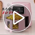 Kitchen Elite 5.5 Qt Pink Digital Air Fryer Oven - 7-in-1 Versatile Countertop Cooker