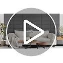 Queen Fabric Dark Grey Wall Mounted Headboard Peel and Stick Panels - IFNOW Variation