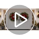28-Inch Christmas Wreath for Front Door with Red Poinsettia & Rose Accents