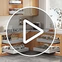 White 16.5-Inch Deep Expandable Pull-Out Cabinet Organizer 2-Pack with Adjustable Width