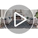 Distressed Blue & Black 5x7 Washable Area Rug for Bedroom & Living Room - Non-Slip