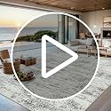 Grey 5x7 Modern Abstract Washable Area Rug - Living Room Carpet