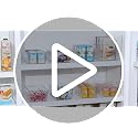 8 Pack Food Storage Organizer Bins - Clear Plastic with Removable Dividers