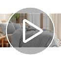 BESTOUCH Cotton Solid Duvet Cover Set Queen Cornflower Blue Linen Feel 90x90
