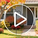 Artificial Fall Hanging Baskets Outdoor Set with Faux Flowers, 2 Pcs Orange Red