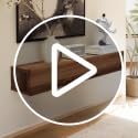 Walnut Floating Solid Wood Console Table 39.37" Wall-Mounted Entryway Shelf