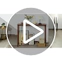 Walnut Bamboo Narrow Console Table 39.4 Inch Entryway Side Table for Small Spaces