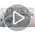 Queen Size Blue Floral Comforter Set with Sheets - 7 Pieces Bedding in a Bag