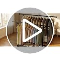 Black Clothes Rack 210 LBS Double Rods with Storage Basket - Space Saving Garment Organizer